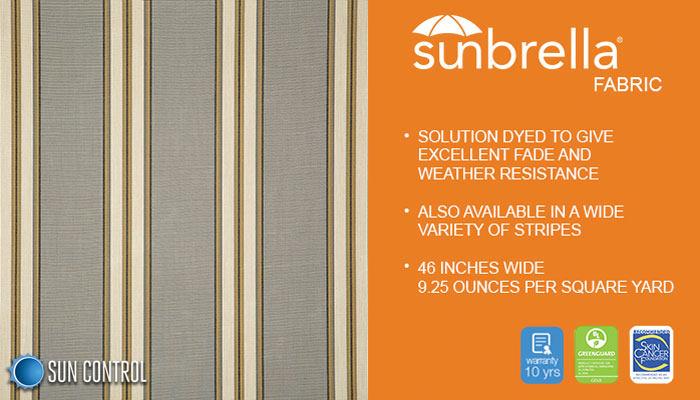 Sunbrella Stripe Preston Stone